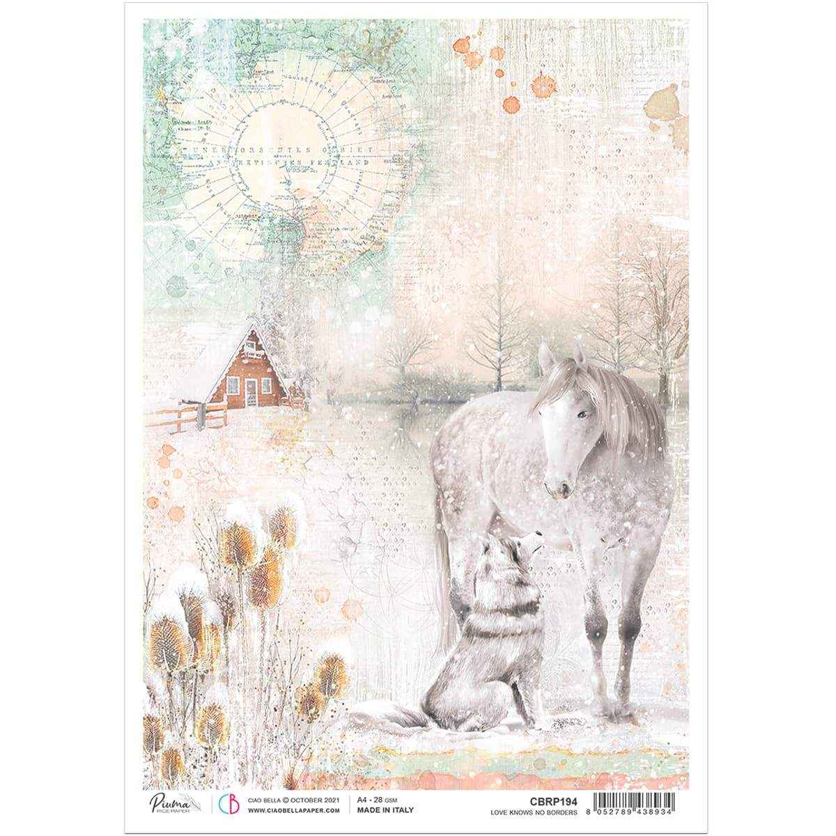 Ciao Bella Rice Paper A4 Love knows no borders