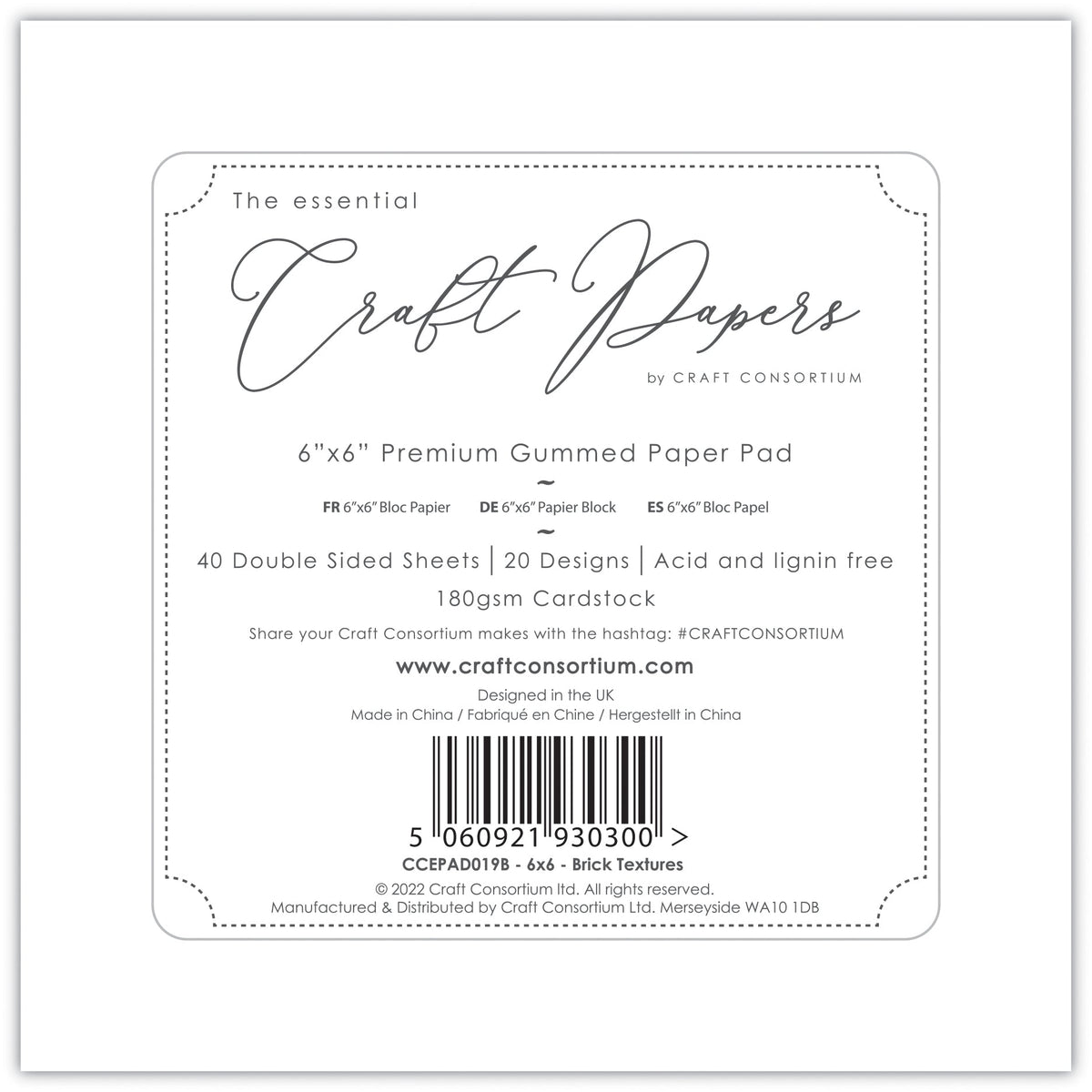 Brick Textures 6x6 Premium Paper Pad