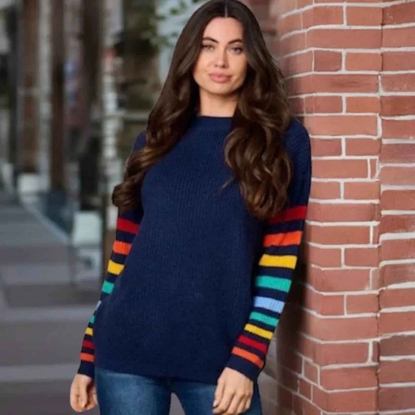 Chandail rayé multicolore