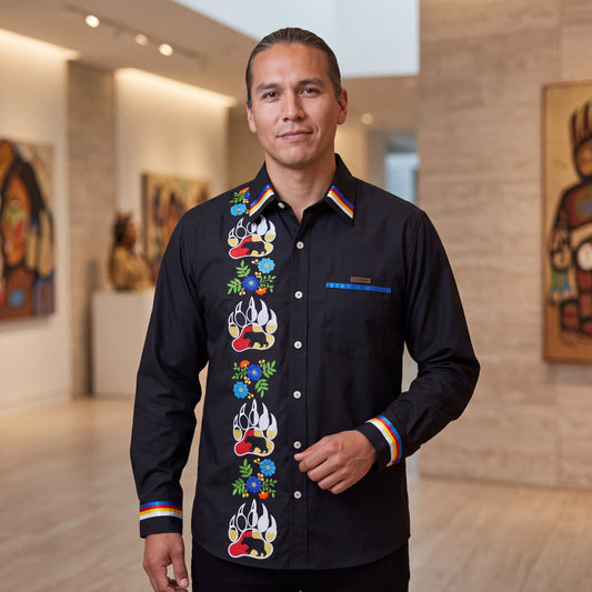 Embroidered Ribbon Shirt (Bear Paw)