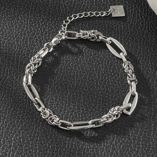 SORRENTO Silver (White Gold): Mixed Link Chain Bracelet