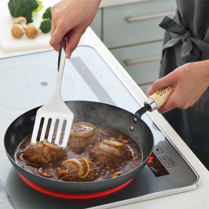 Yoshikawa Cook-Pal Ren 24cm Nitrided Carbon Steel Deep Frying Pan