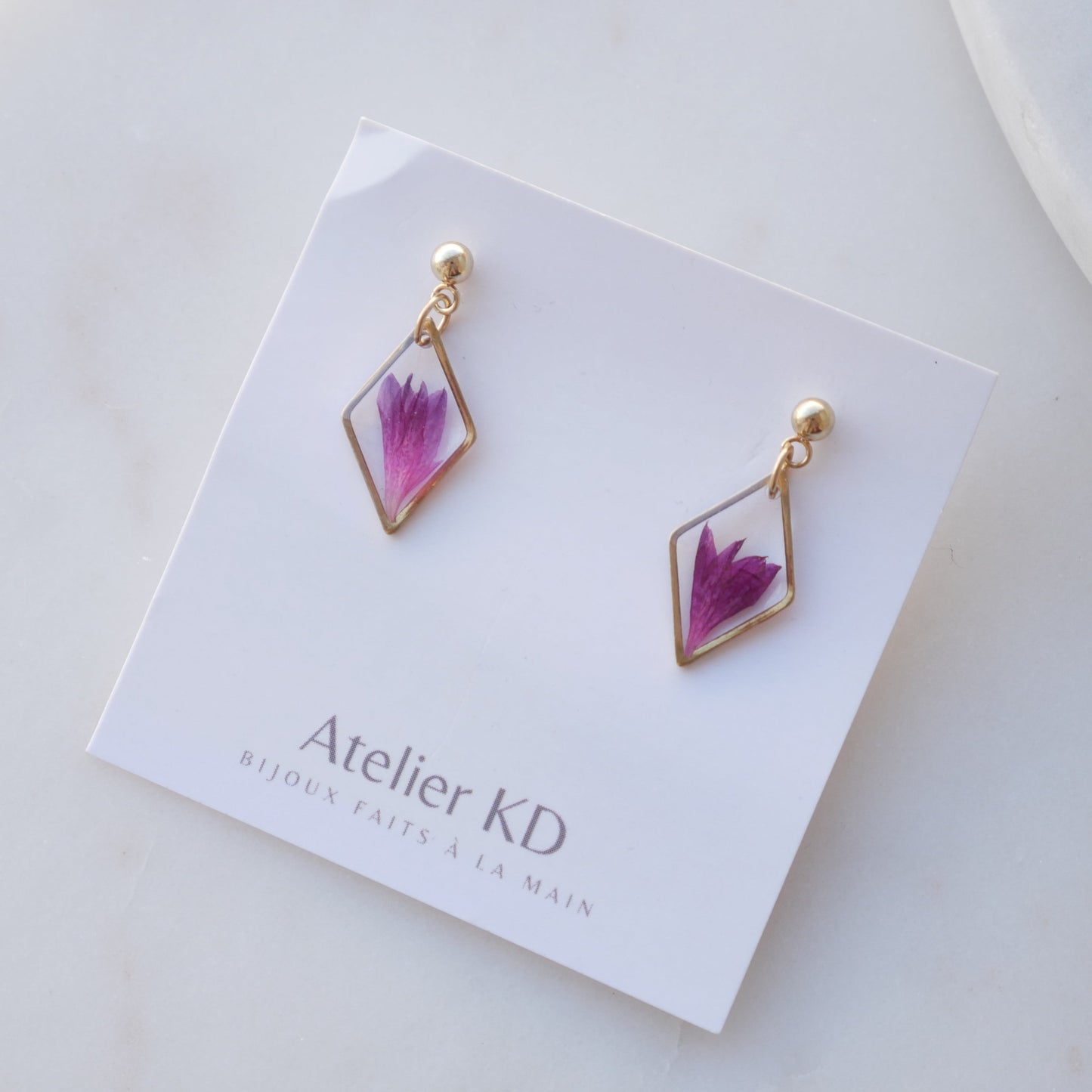 Boucles d'oreilles Lucy - fuschia  (petit 12mm)