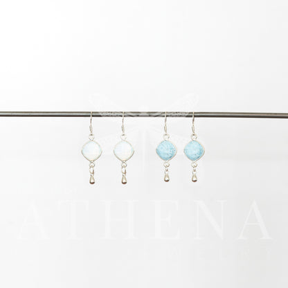 Raw Turquoise Earrings in Sterling Silver – Bold Elegance for the Modern Woman