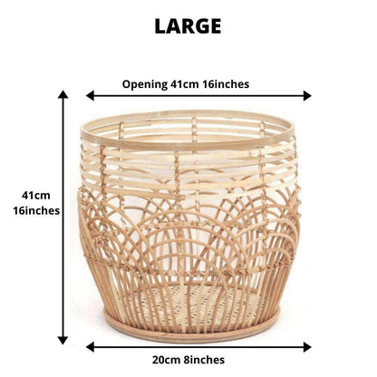 Blumentopf „Elena“ aus Rattan (verschiedene Größen erhältlich)