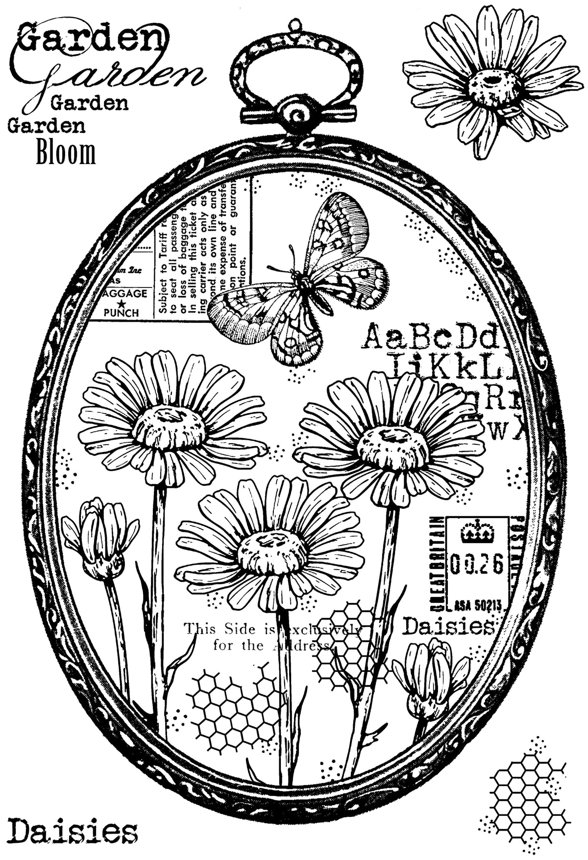 Woodware Clear Singles Daisy Frame 4 in x 6 in Stamp