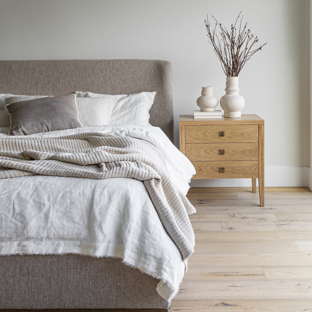 Faye Upholstered Bed With Curved Headboard - Perfect Taupe