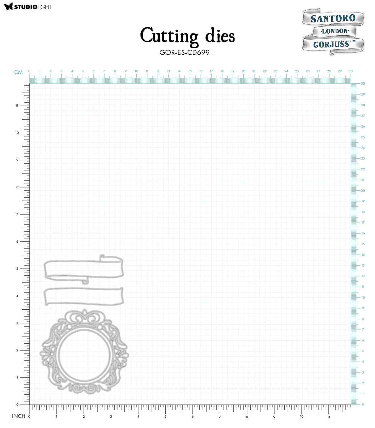 SAN Cutting Dies Scroll & Embellished Frame Gorjuss Essentials 82x129x2mm 4 PC nr.699