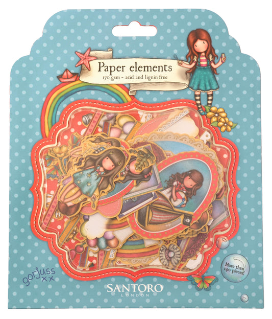 SAN Paper Elements Cut Out Embellishments Gorjuss Essentials 142 PC