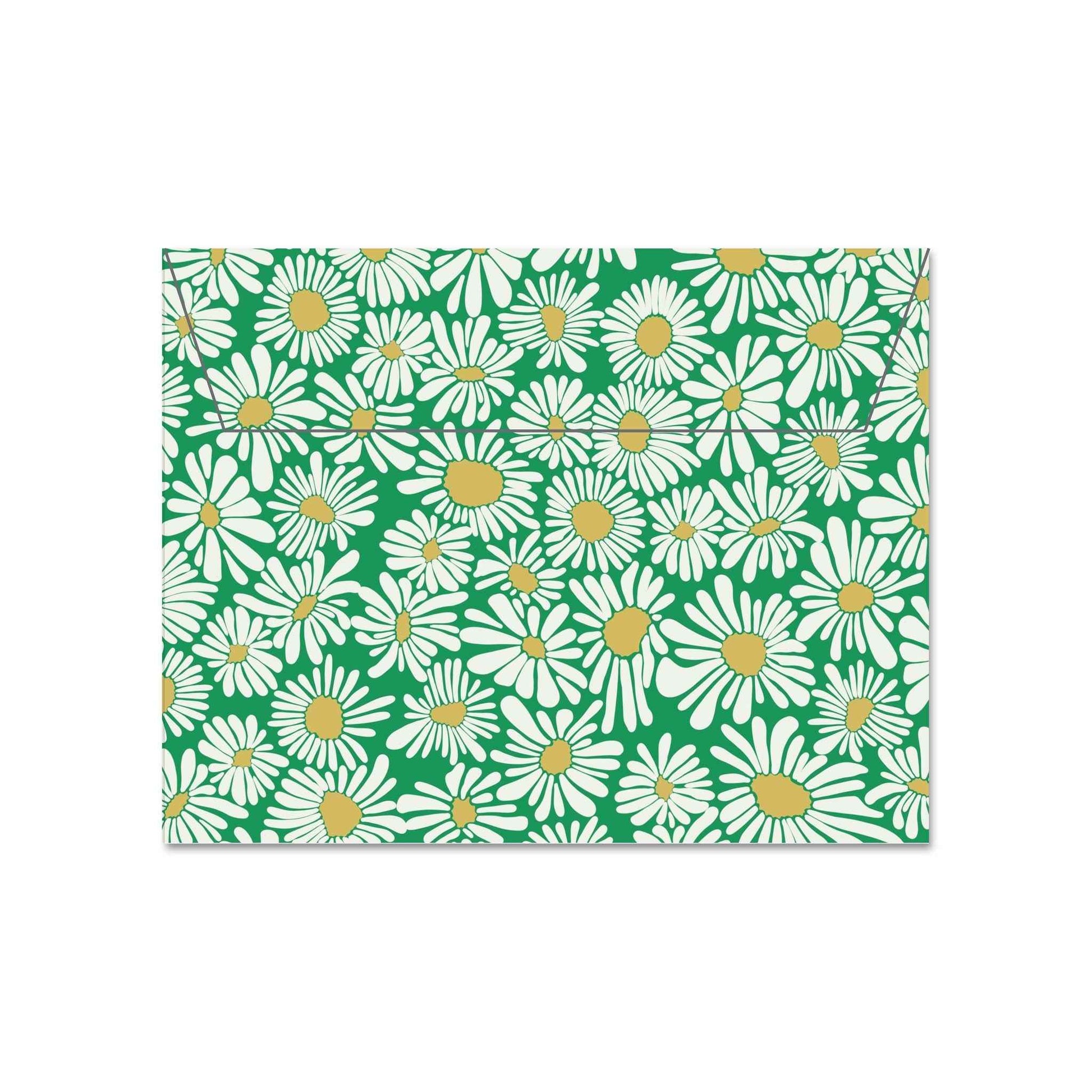Green Daisies Pattern Envelope - 5 Pack