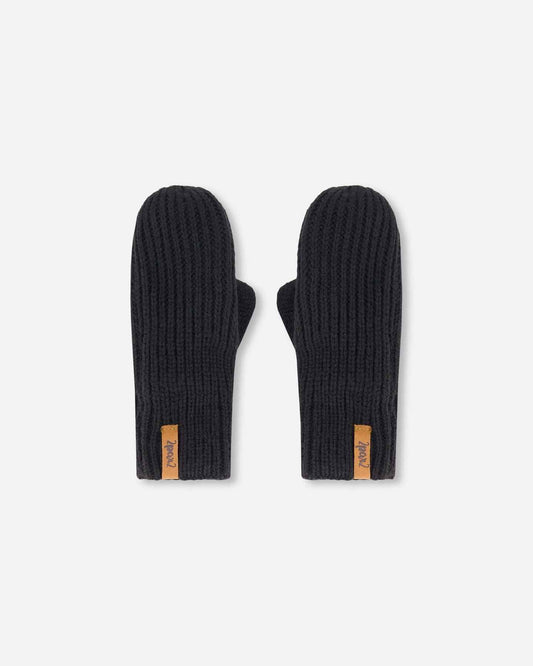 Mid-Season Knit Mittens Black