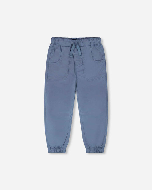 Parachute Jogger With Patch Pockets Blue Grey