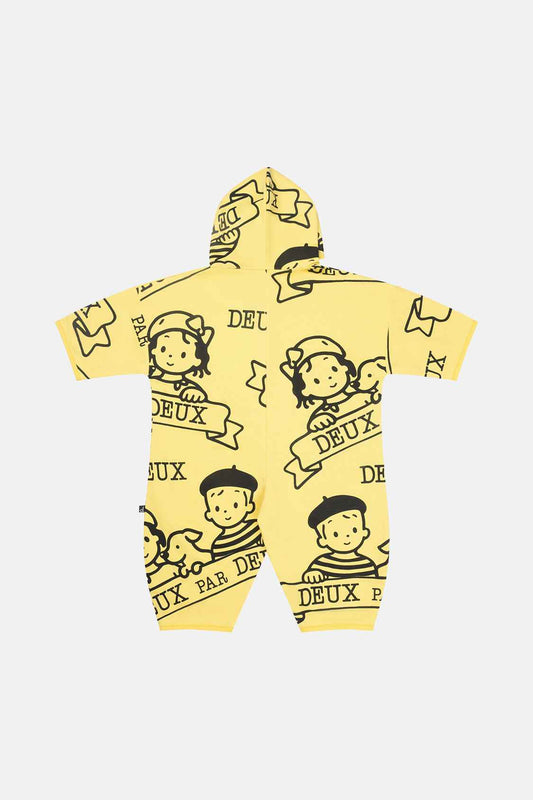 40Th Anniversary Printed Jersey One-Piece Honey Yellow