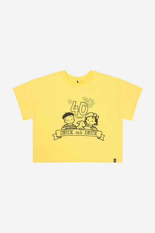 Adult 40Th Anniversary Graphic Boxy T-Shirt Honey Yellow