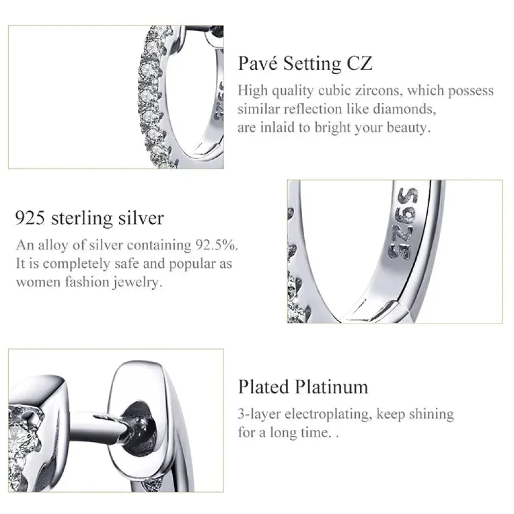 14K Gold Plated 925 Sterling Silver Cubic Zirconia Cuff Earrings - Trendy and Chic