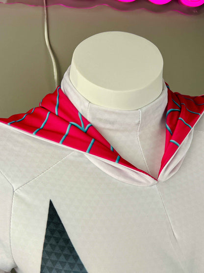 Super Hero Spider Gwen Cosplay Full Bodysuit Halloween Costume Zentai