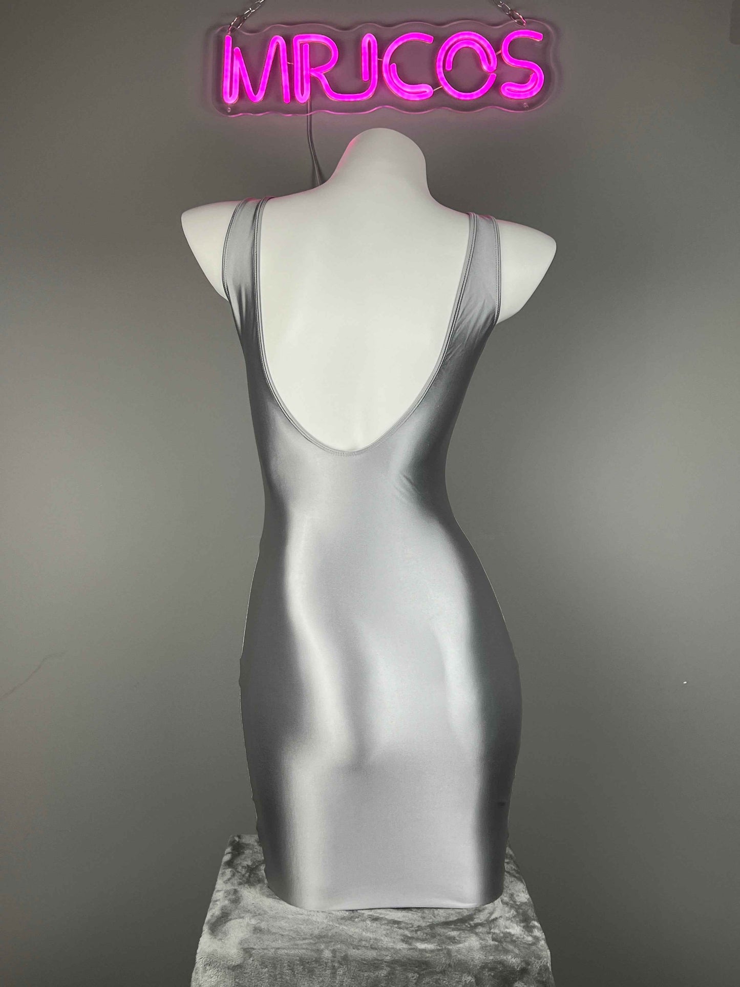 Sleeveless Tight Spandex Casual Halter Dress Basic Stretchy Wrap Party Dress