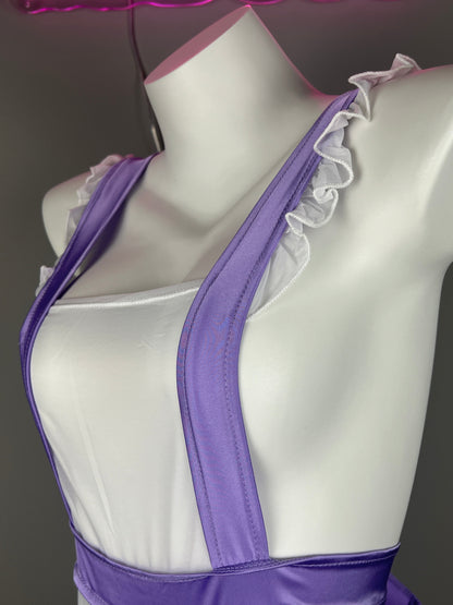 Sexy Maid Sheer Halter Bodysuit Lingerie Set with Headband
