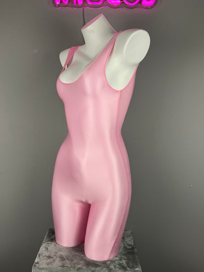 Sleeveless Sheer Spandex Bodysuit Glossy Silky Spandex Yoga Suit Lingerie