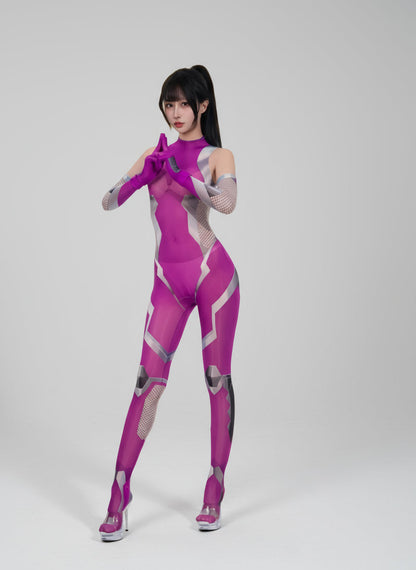 Cyber-Fantasy 10D Ultra-Sheer Bodystocking – Anime Inspired Digital Print