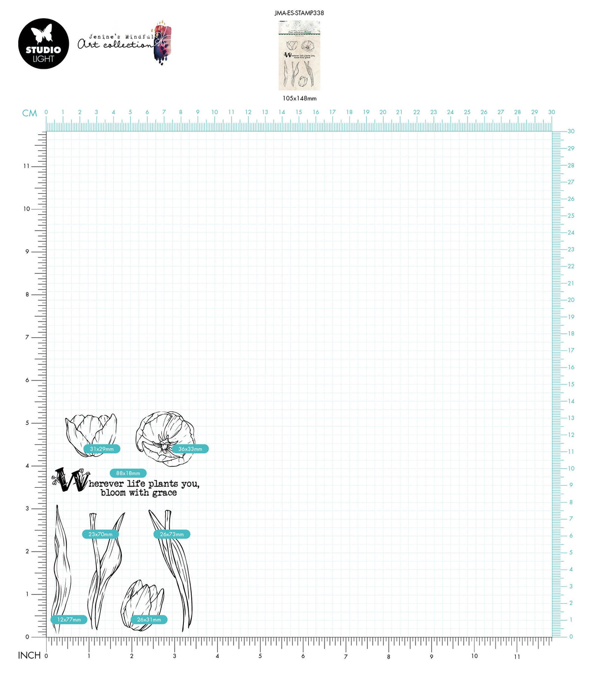 JMA Clear Stamp Tulip Elements Essentials 148x105x3mm 7 PC nr.338