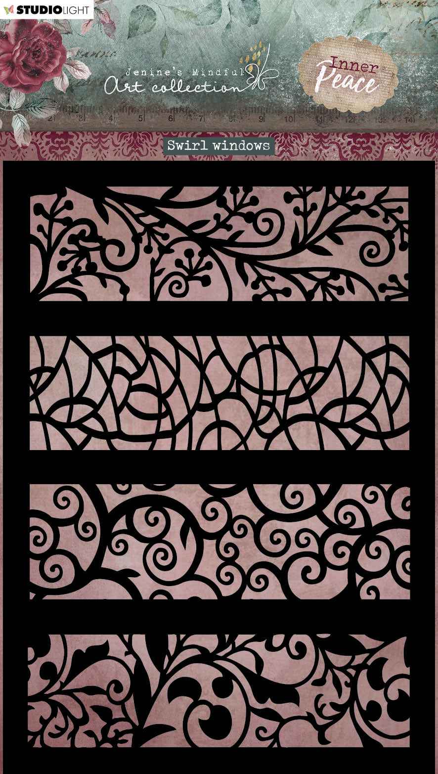 JMA Mask Swirl Windows Inner Peace 148x210x1mm 1 PC nr.129