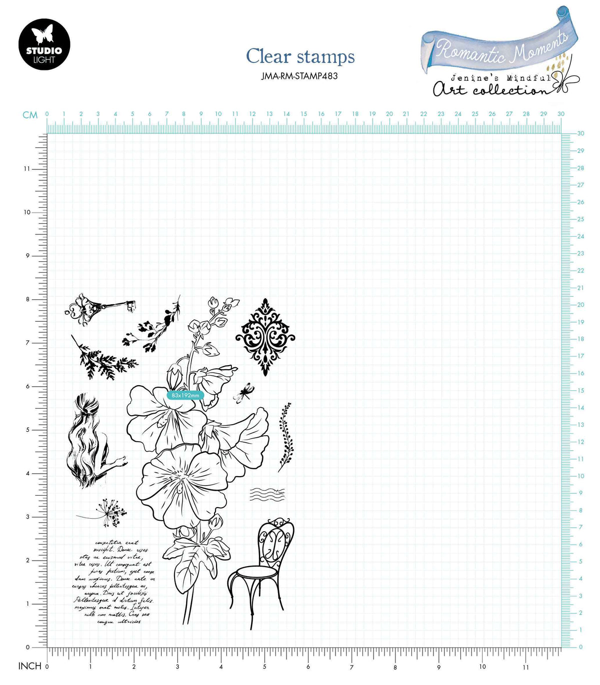 JMA Clear Stamp Hollyhock Romantic Moments 135x197x3mm 12 PC nr.483