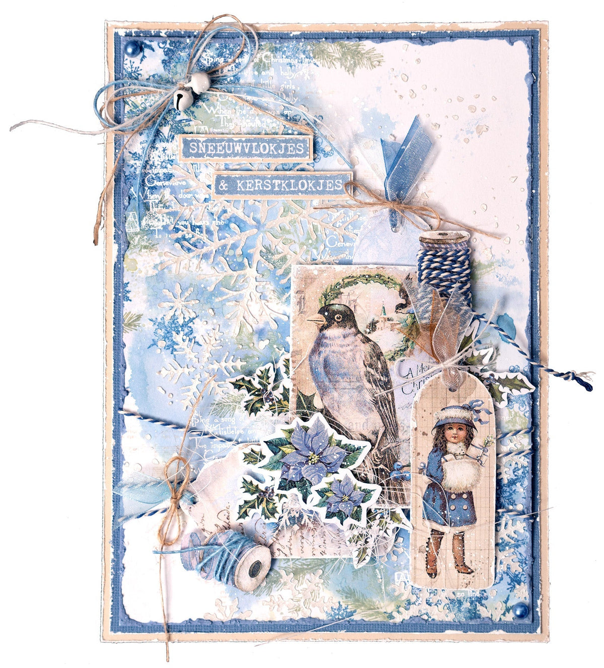 JMA Mask Snowflake ATC Backgrounds Vintage Christmas 130x180x1mm 5 PC nr.240