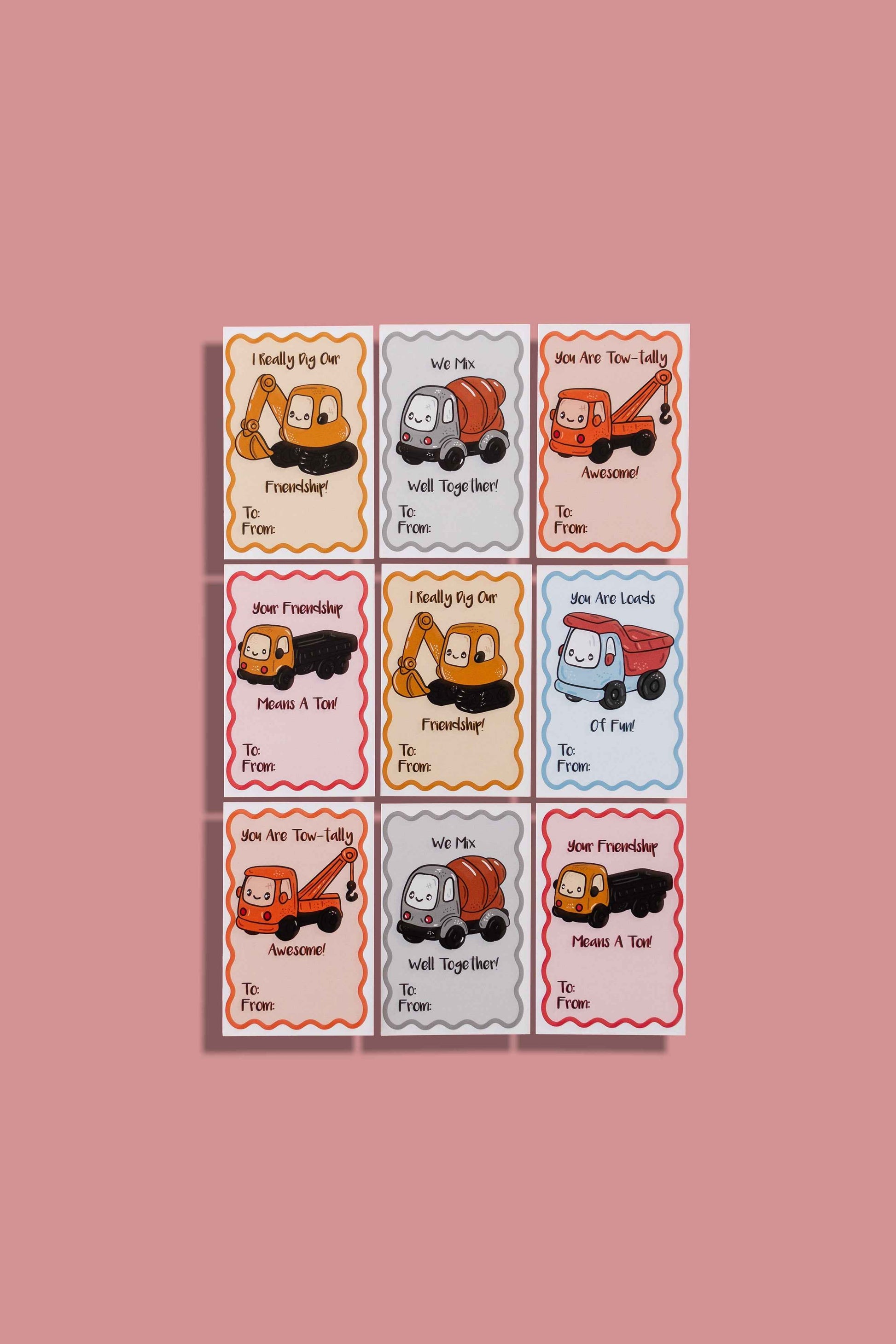 Construction Valentine Set - Card Set