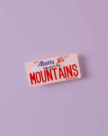 Mountain License Plate Vinyl Sticker
