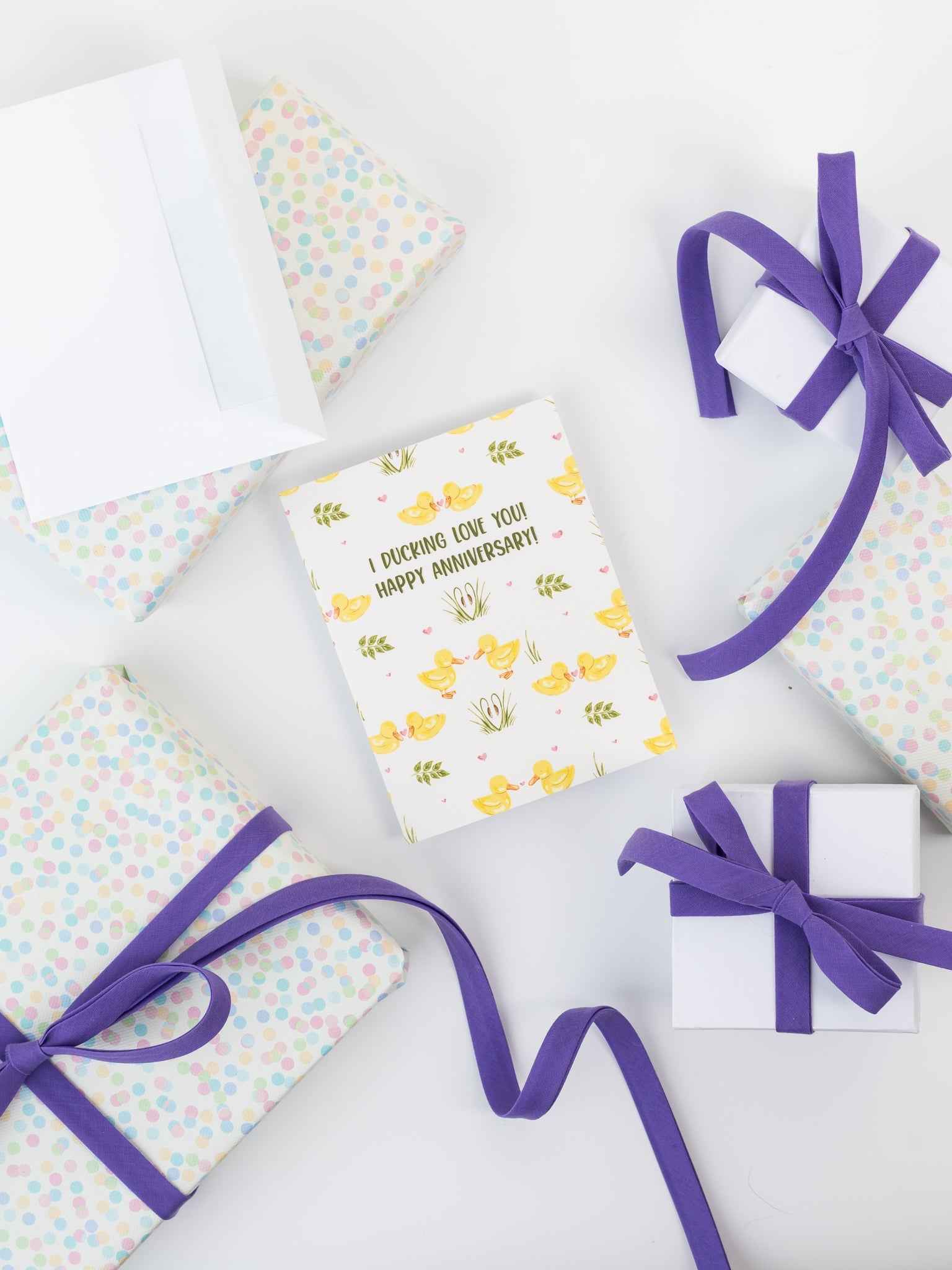 I Ducking Love You! Happy Anniversary! - Greeting Card
