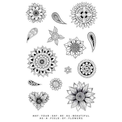 Katkin Krafts Full Bloom 6 in x 8 in Clear Stamp Set