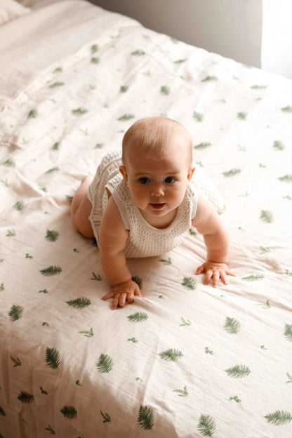 Organic Cotton Muslin Comforter & Pillowcase Set - Fern