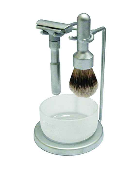 Merkur Futur Adjustable 4-Piece Luxury Shaving Set (Matte Satin Finish)