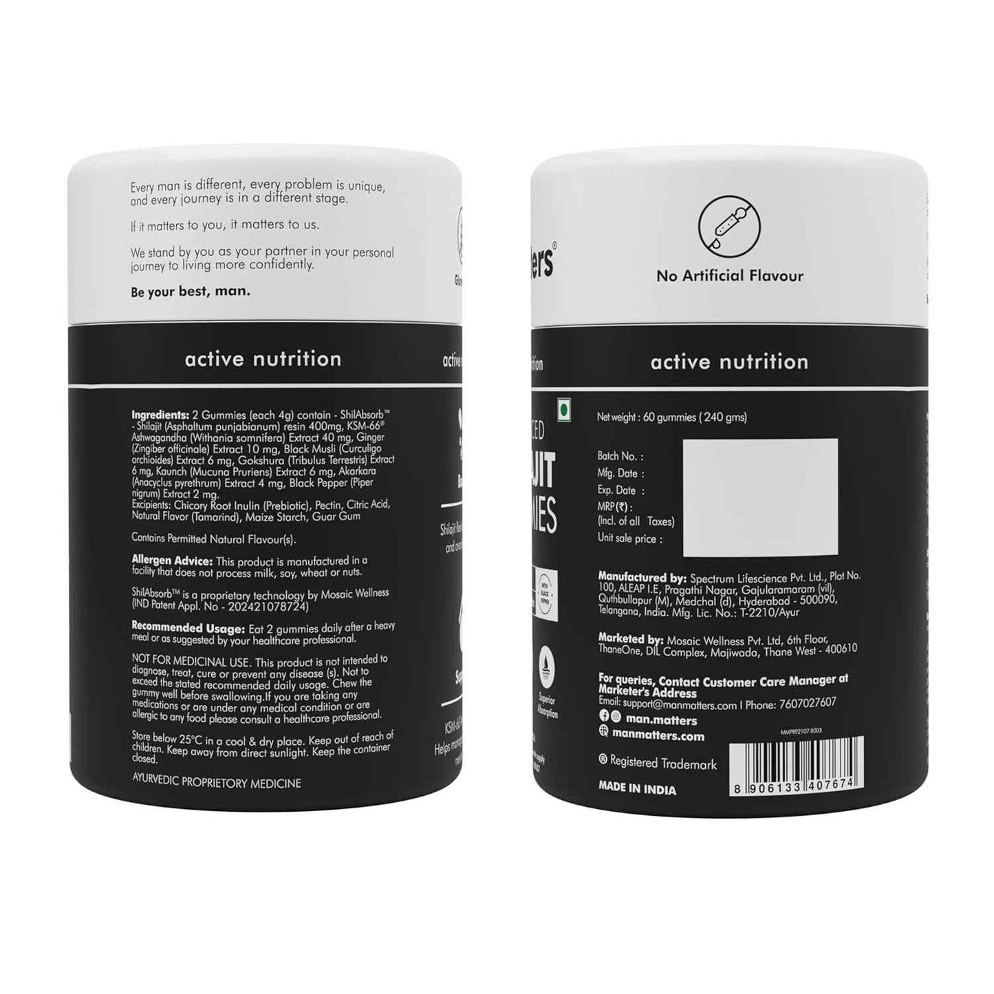 Man Matters Pure Himalayan Shilajit/Shilajeet Gummies Advanced With 75% Fulvic Acid, Ksm 66 Ashwagandha & Black Pepper | Boosts Stamina & Improves Energy Levels | No Added Sugar