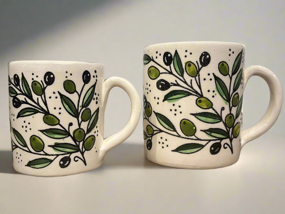 Tasse Handgefertigt Palästina Keramiktasse Olivenharmonie