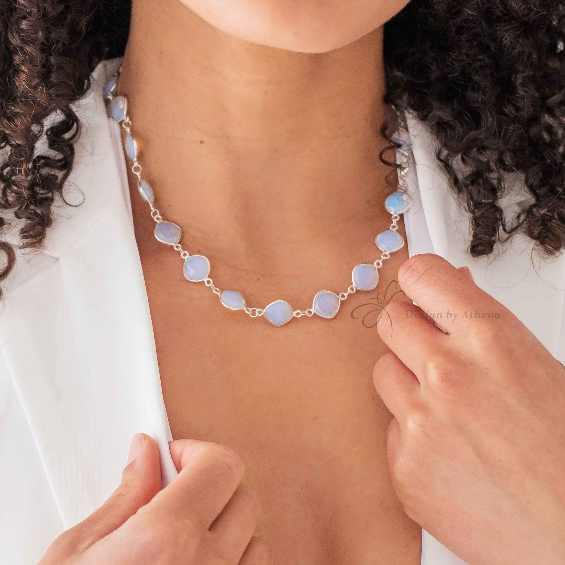 Moonlit Drift — Opalite Necklace in Sterling Silver
