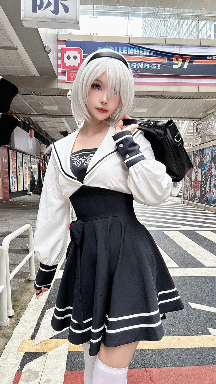 Anime Cosplay Dress Halloween Costume Set Anime Sailor Style Costume