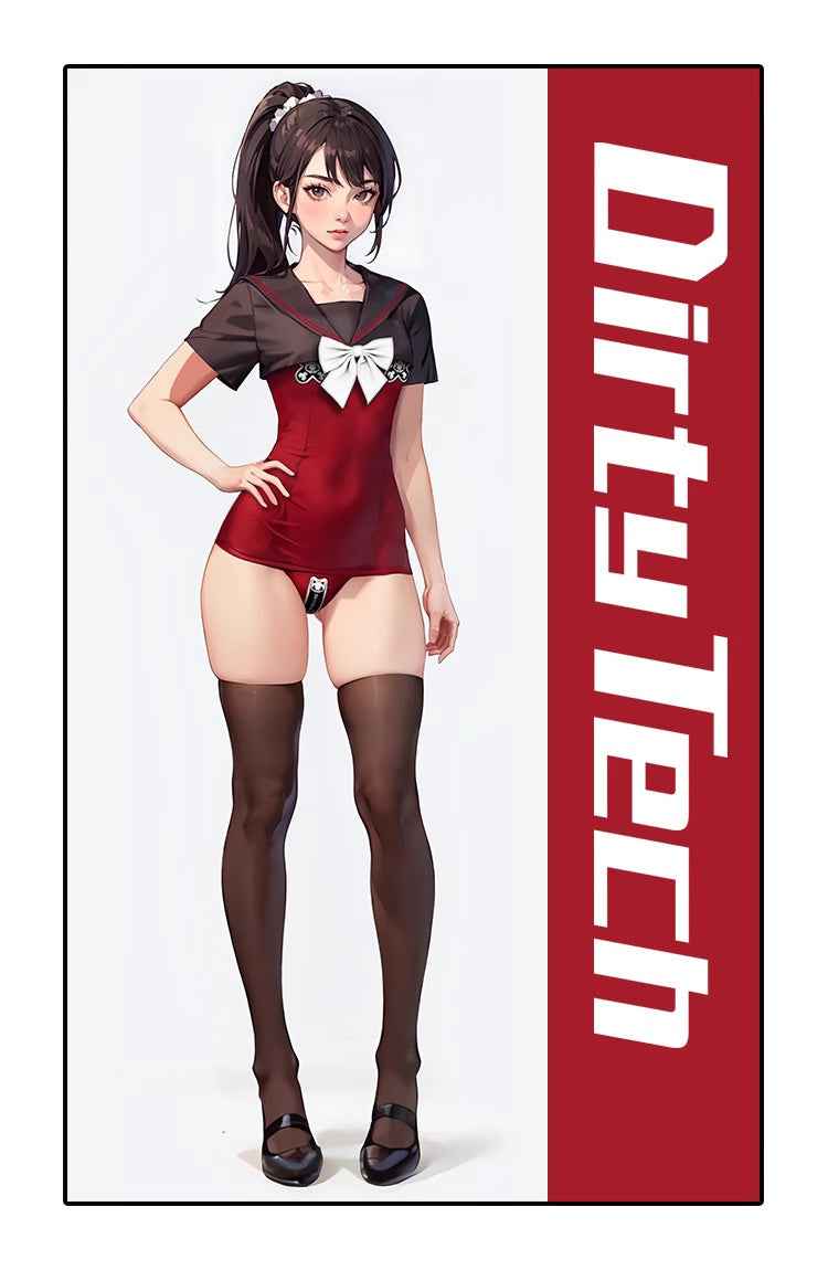 Japanese Anime Sailor Style Two-Piece Uniform Swimsuit Set with Bandage Design