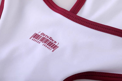 Anime Style 3-Piece Short Gymnastics Uniform Sports Tank Top with Sexy Cutout Shorts