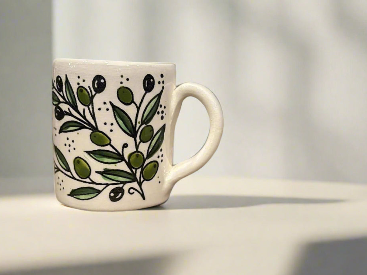 Tasse Handgefertigt Palästina Keramiktasse Olivenharmonie
