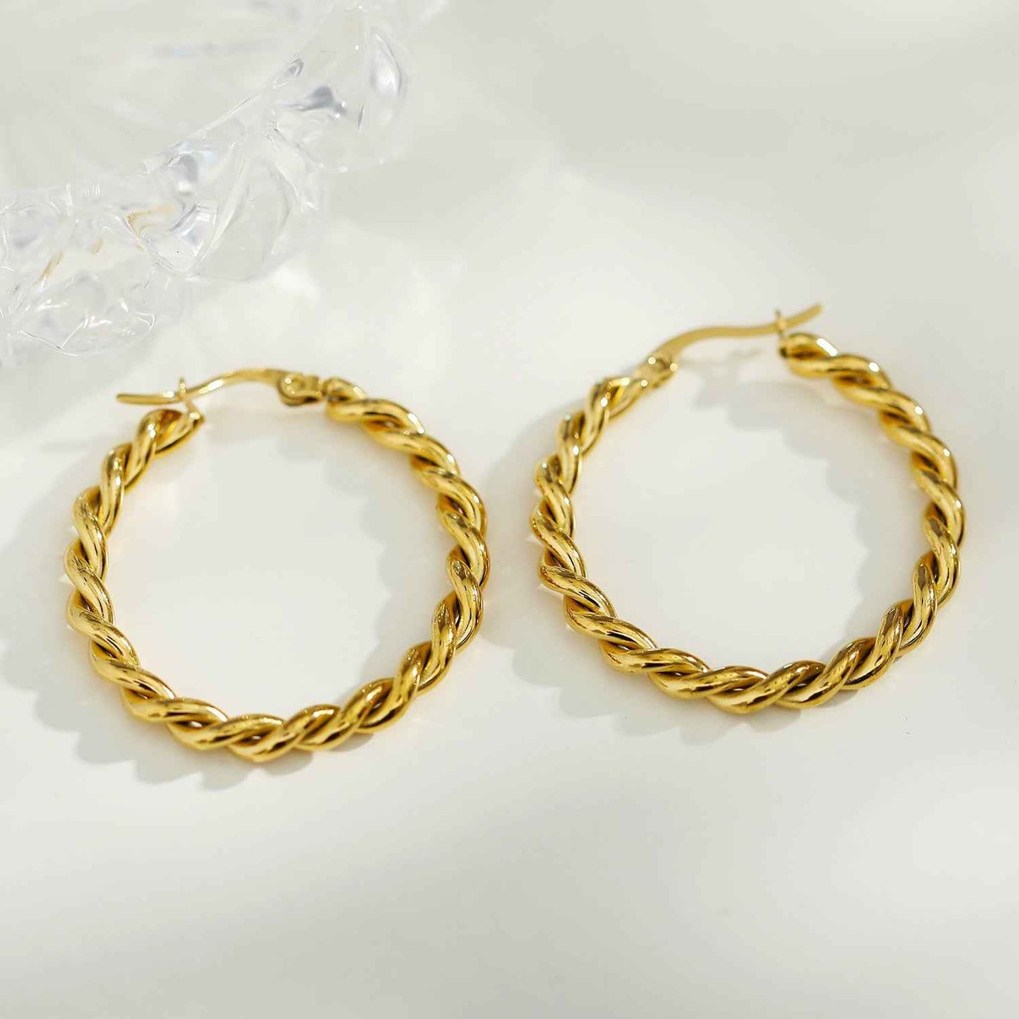 SUKI Twisted Rope Hoop Gold Earrings