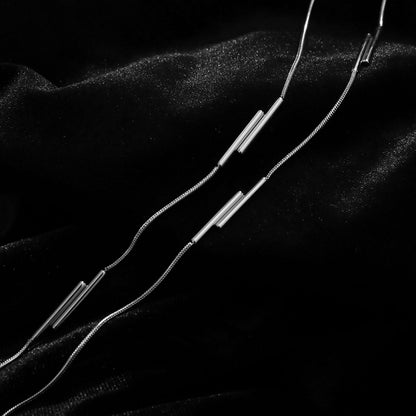 PEDRINA Duo Stick Detail Silver Chain Necklace