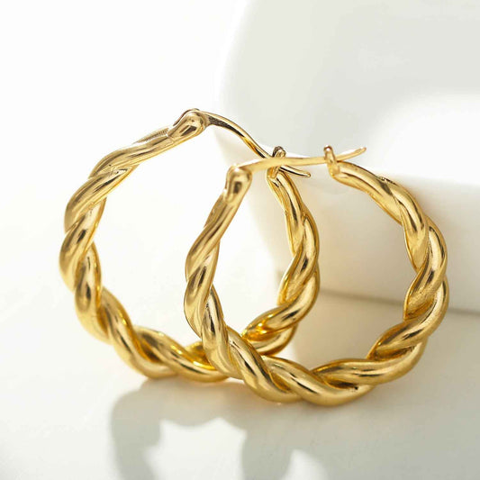 CARWYN Knotted Rope Hoop Gold Earrings