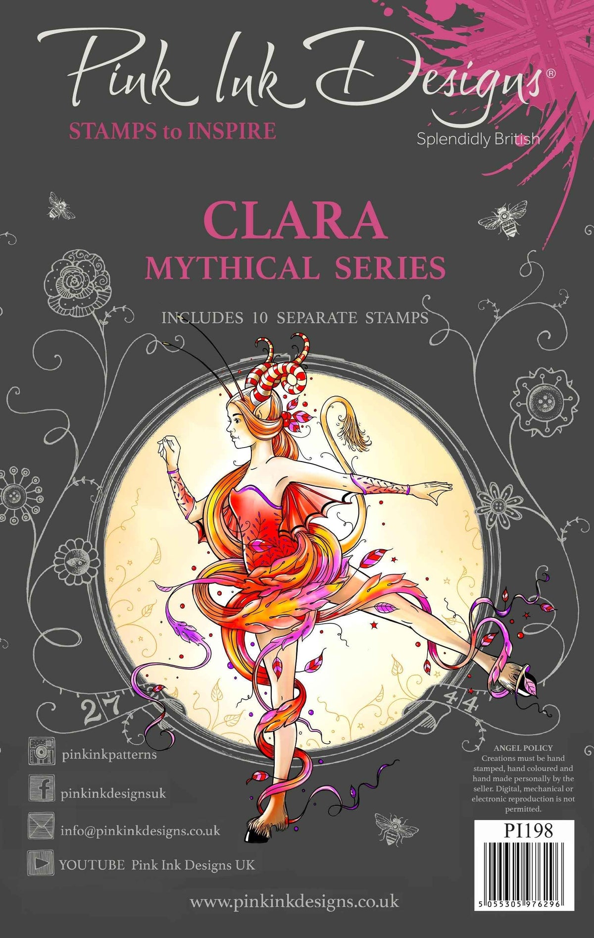 Pink Ink Designs Clara 6 in x 8 in Clear Stamp Set