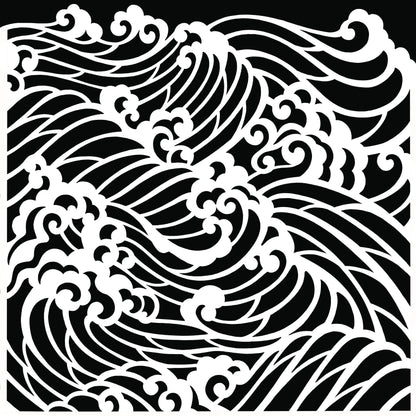 Pink Ink Designs Waves 7 in x 7 in Stencil