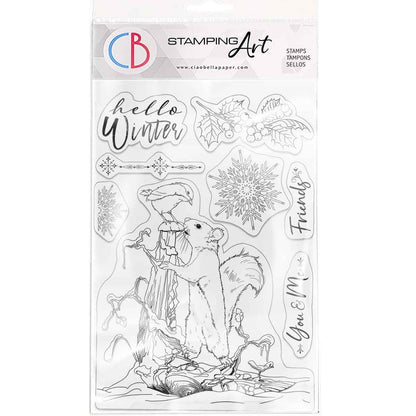 Ciao Bella Clear Stamp Set 6"x8" Hello Winter