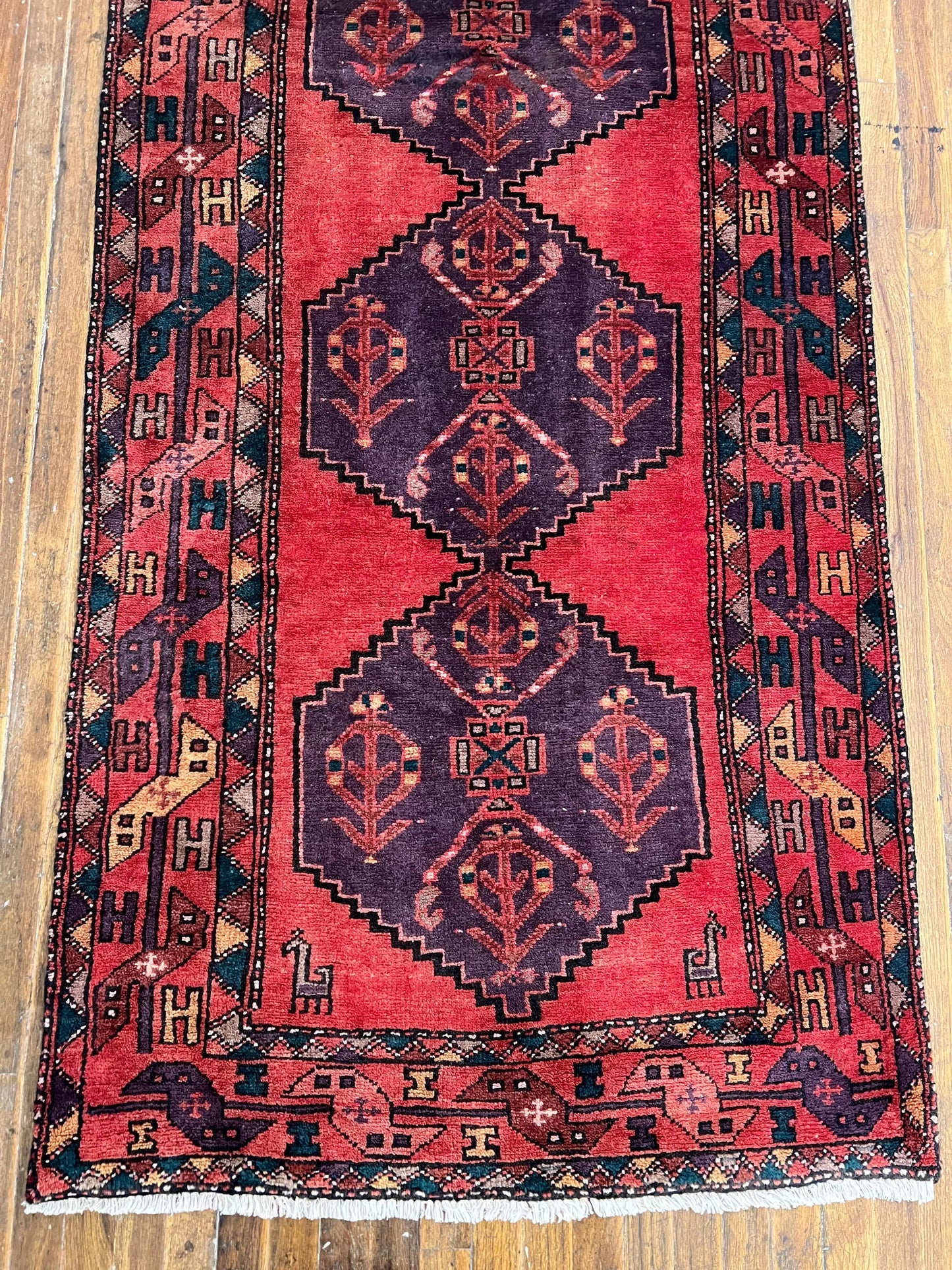 Persischer Vintage-Läufer | 9’9” x 3’5”