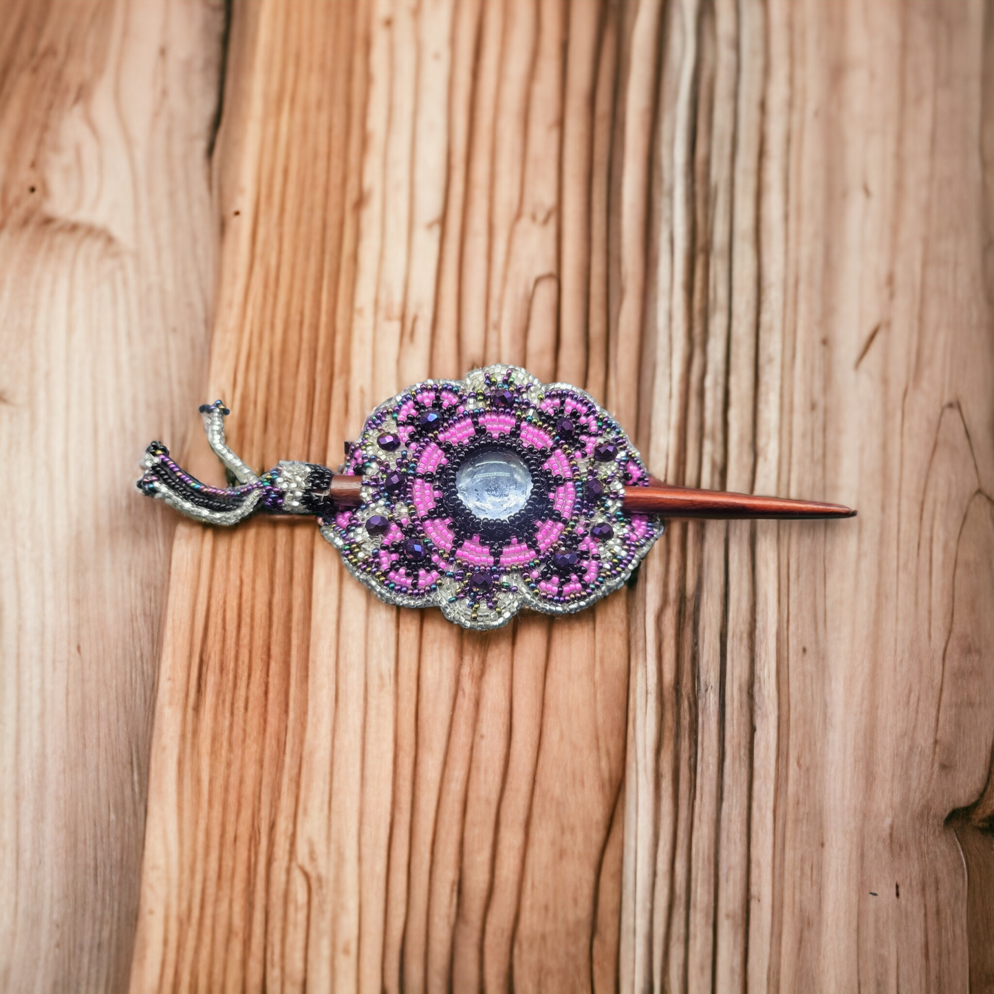 Native American Style  Barrette Purple accent
