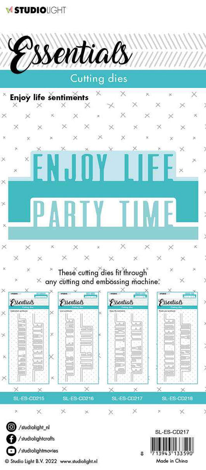 SL Cutting Die Enjoy Life Sentiments Essentials 62x152x1mm 4 PC nr.217